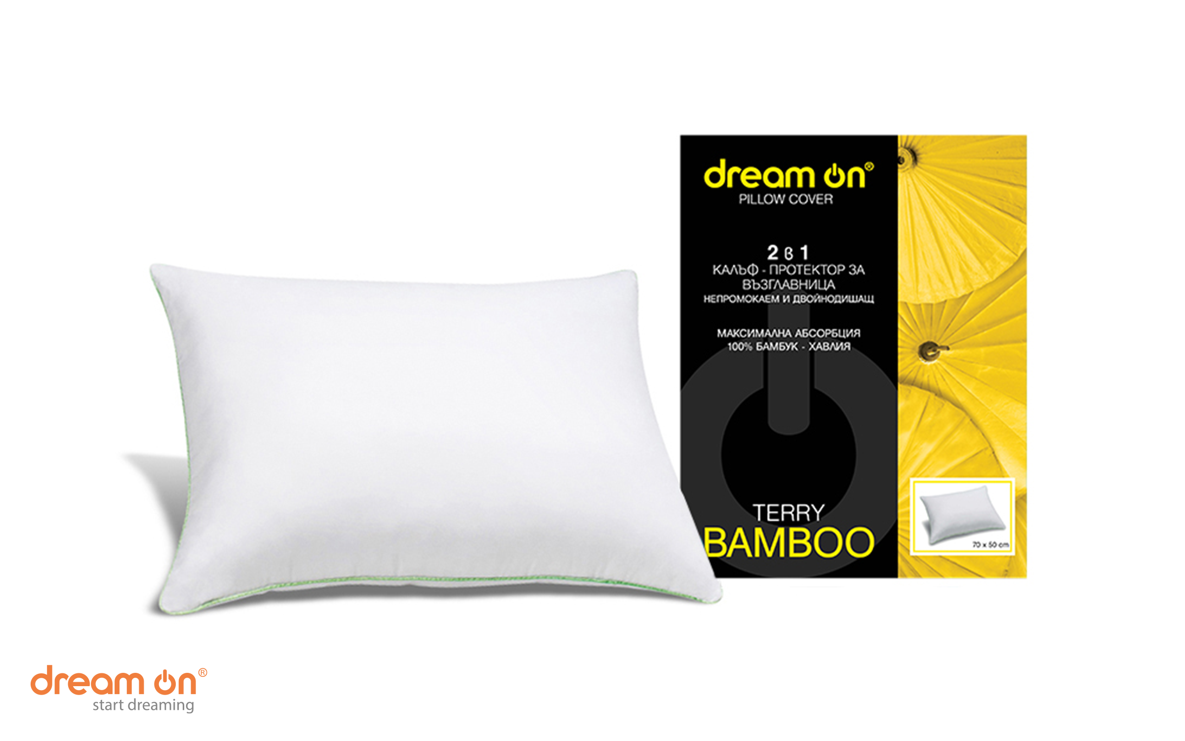 Pillow protector 50/70 Terry Bamboo, white  2